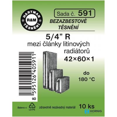 HARTMAN těsnění bezasbestové 5/4" 42*60*1mm, sada č. 591 – Zboží Dáma