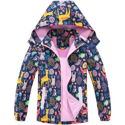 Kugo B2989 tmavě modrá lesní zvířátka – Zboží Dáma