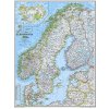 Nástěnné mapy National Geographic Skandinávie a Island - nástěnná mapa Classic 60 x 75 cm Varianta: bez rámu v tubusu, Provedení: laminovaná mapa v lištách