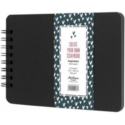 Drasca Album kroužkové Scrapbook Inspiration A5 (250 g/m2, 24 listů) - černé – Zboží Živě