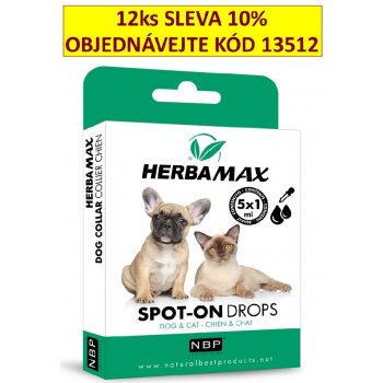 Herba Max Spot-on pro psy kočky do 15 kg 5 x 1 ml