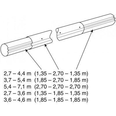 VÁGNER POOL Teleskopická tyč Alu 3,7–5,4 m