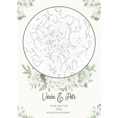 Svatební Hvězdná mapa – Zboží Dáma