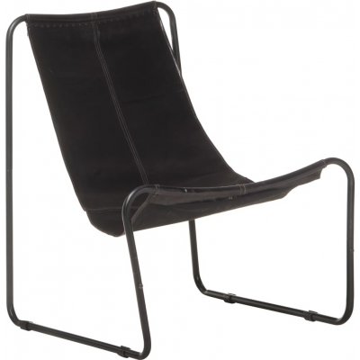 Shumee Lounge Chair černá přírodní kůže