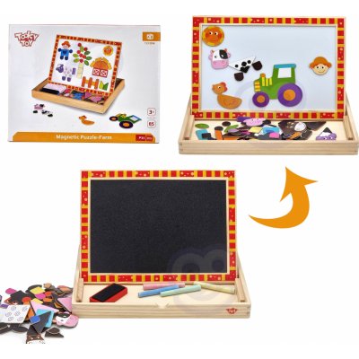 Tooky Toy Magnetická tabulka a puzzle Farma – Zboží Mobilmania