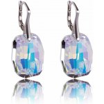 Swarovski Elements Graphic krystal 19 mm Stříbrné náušnice visací bílé duhové zkosené obdélníky 31297.2 – Hledejceny.cz