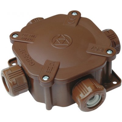 Krabice vodotěsná 6455-11 P/7 IP67 acidurka, hnědá, vývodky 16mm SEZ – Sleviste.cz