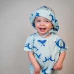 Dětský bambusový klobouk proti slunci Blue Whale Geggamoja – Zboží Mobilmania