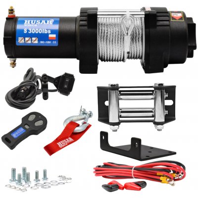 Elektrický lanový naviják 12V 1361kg ocelové lano 12m, Husar Winch BST S 3000 Lbs – Hledejceny.cz