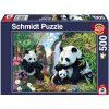 Puzzle Schmidt Pandafamilie am Wasserfall 500 dílků