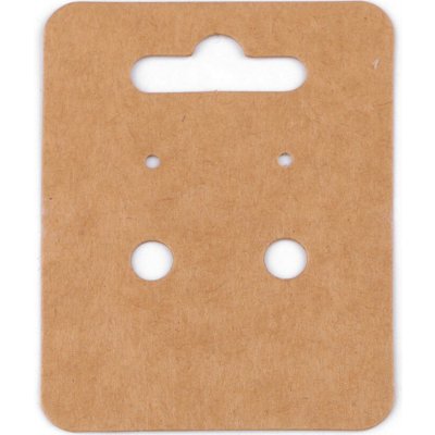 Papírová karta na náušnice 5x6,5 cm Varianta: hnědá přírodní, Balení: 100 ks – Zboží Mobilmania