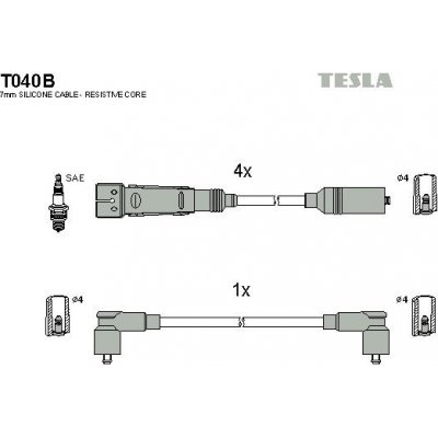 Sada kabelů pro zapalování TESLA T040B – Hledejceny.cz