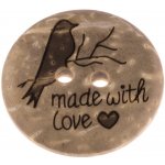 Knoflík 18 mm ptáček kokos – Zboží Dáma