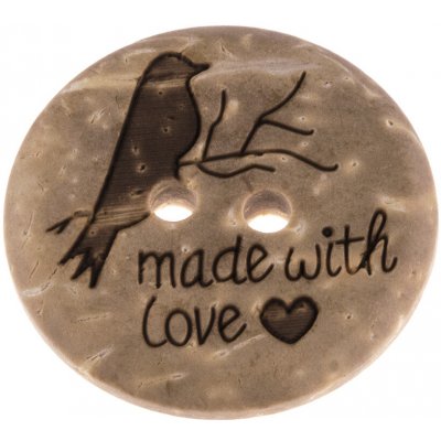 Knoflík 18 mm ptáček kokos – Zboží Dáma