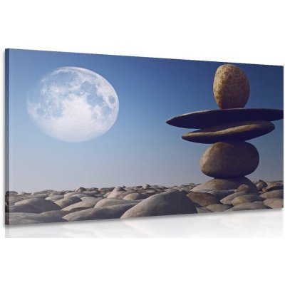 Obraz skládané kameny v měsíčním světle - 120x80 cm – Zboží Mobilmania