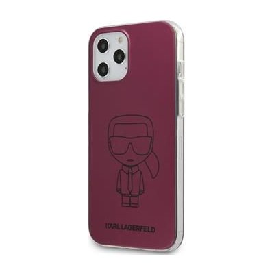 Pouzdro Karl Lagerfeld PC/TPU Metallic Iconic Outline Cover for iPhone 12 Pro Max 6.7 růžové – Zboží Mobilmania