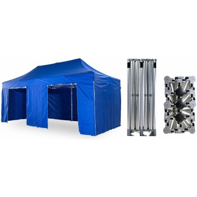 TENTino BIG HEXAGON EXTREME EXTRA HIGH ROOF 4x8 m 8A - MODRÁ – Sleviste.cz