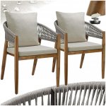 tectake 406053 zahradní židle manacor, provazový design - greige,sada 2 kusů – Sleviste.cz