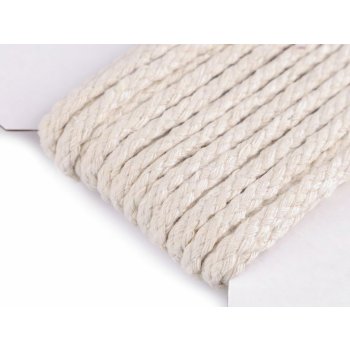 Hana Švédová Bavlněná pletená šňůra / provaz MACRAME, režná, návin 100m, průměr 4mm