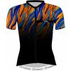 Cyklistický dres Force LIFE krátký rukáv črn-modro-oranžový dámský