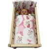 Výbavička pro panenky SDS Rychlozavinovačka pro panenky Medvídek srdíčka růžová 1x 60x60 cm