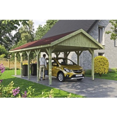 SKAN HOLZ Přístřešek na auto Wallgau 430 x 750 cm impregnovaný – Sleviste.cz