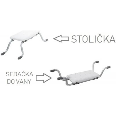 Ridder Premium Sedátko do vany / stolička, nosnost 150 KG - bílá 73 - 83 × 22,3 × 21 cm (A0042001),