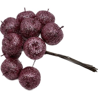 Umělá jablíčka s glitry růžová 2 cm 12ks/svazek – Hledejceny.cz