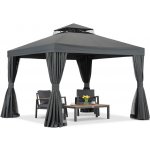 Garden Point Zahradní pavilon s moskytiérou a závěsy Valencia 3x3 antracit – Zbozi.Blesk.cz