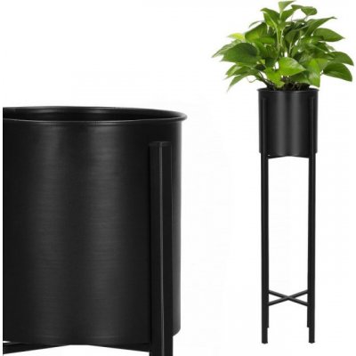 SPRINGOS Květináč se stojanem 74 cm COMET GA0196-XG černý – Zboží Dáma