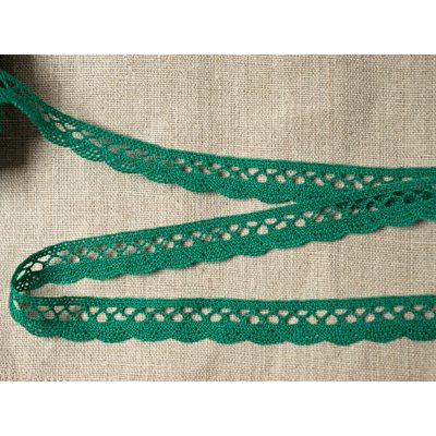 Snový svět Paličkovaná krajka bavlněná zelená TK0074-18mm – Zboží Dáma