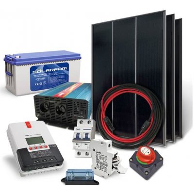 Solarfam ostrovní sestava 540Wp 12V baterie 200Ah měnič 230VAC 2000W – Zboží Mobilmania
