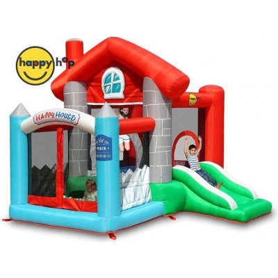 Happy Hop Veselý dům skákací hrad se skluzavkou 2,7m x 2,5m – Zboží Mobilmania