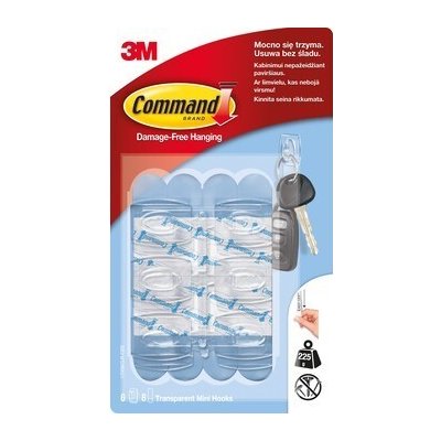 3M Samolepicí háček Command Mini - transparentní, 6 ks – Zboží Dáma