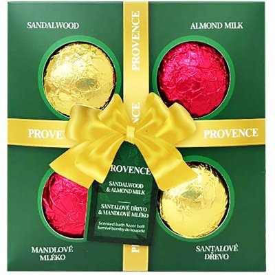 Provence Šumivá bomba do koupele santalové dřevo, mandle 4 x 90 g – Zboží Mobilmania