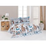 Matějovský povlečení JOSEF ZIMA bílo-modré hladká digitál 140x200 70x90 – Zboží Dáma