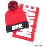 CurePink zimní dárkový set čepice a šála Marvel Logo – Hledejceny.cz