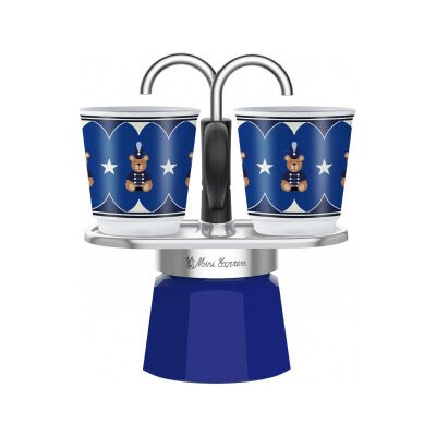 Bialetti Joyful Christmas Mini Express 2 + 2 šálky modrý – Zboží Dáma