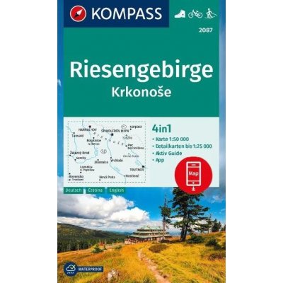 Riesengebirge - Krkonoše - Mapa Kompass 1:50 000 číslo 2087 + průvodce německy - Kompass – Zboží Mobilmania