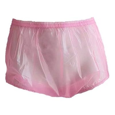 PVC kalhotky L růžové průhledné