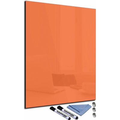Glasdekor Magnetická skleněná tabule 100 x 80 cm oranžová – Sleviste.cz