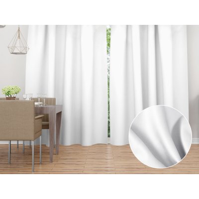 Biante Dekorační závěs TF-027 Bílý bez vzoru - š. 150 cm 150x250 cm – Hledejceny.cz