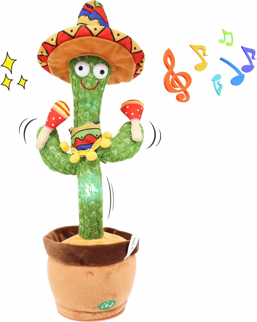 iMex Toys Tančící mluvící a zpívající plyšový kaktus Mexičan