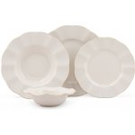 Hermia Porcelánová sada talířů Creamy Gold bílá zlatá 24 ks – Sleviste.cz