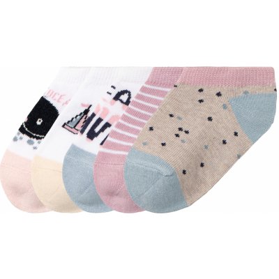 Lupilu Dívčí nízké ponožky s BIO bavlnou, 5 párů bílá/růžová/šedá/modrá – Zboží Mobilmania