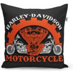 Sablio Polštář Harley-Davidson motor Černé pozadí 40x40 – Zboží Dáma