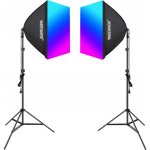 Neewer Kit NK800 dva softboxy + žárovky RGB 24W 2700-6500K + stativy + barndoor – Hledejceny.cz