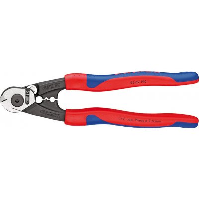 Nůžky na ocelová lanka 190 mm s multi-komponentními rukojeťmi KNIPEX 95 62 190 – Zbozi.Blesk.cz