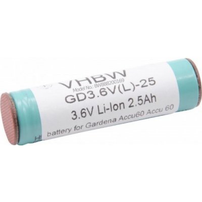 VHBW Gardena Accu60, Li-Ion, 3.6 V, 2.5 Ah - neoriginální