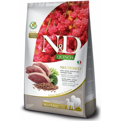 N&D Quinoa Dog Adult Medium & Maxi Neutered Duck & Broccoli & Asparagus 12 kg – Zboží Mobilmania